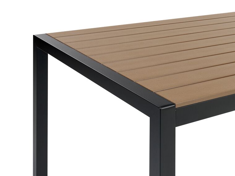 Aluminium Garden Table 180 x 90 cm Light Wood and Black VERNIO