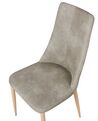 Set of 2 Faux Leather Dining Chairs Light Grey CLAYTON_827720