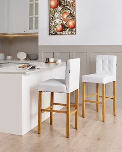 Baarituoli keinonahka luonnonvalkoinen 2 kpl MADISON Baarituoli keinonahka luonnonvalkoinen 2 kpl MADISON