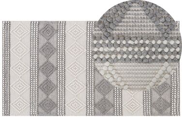 Tappeto lana beige chiaro e grigio chiaro 80 x 150 cm BOZOVA