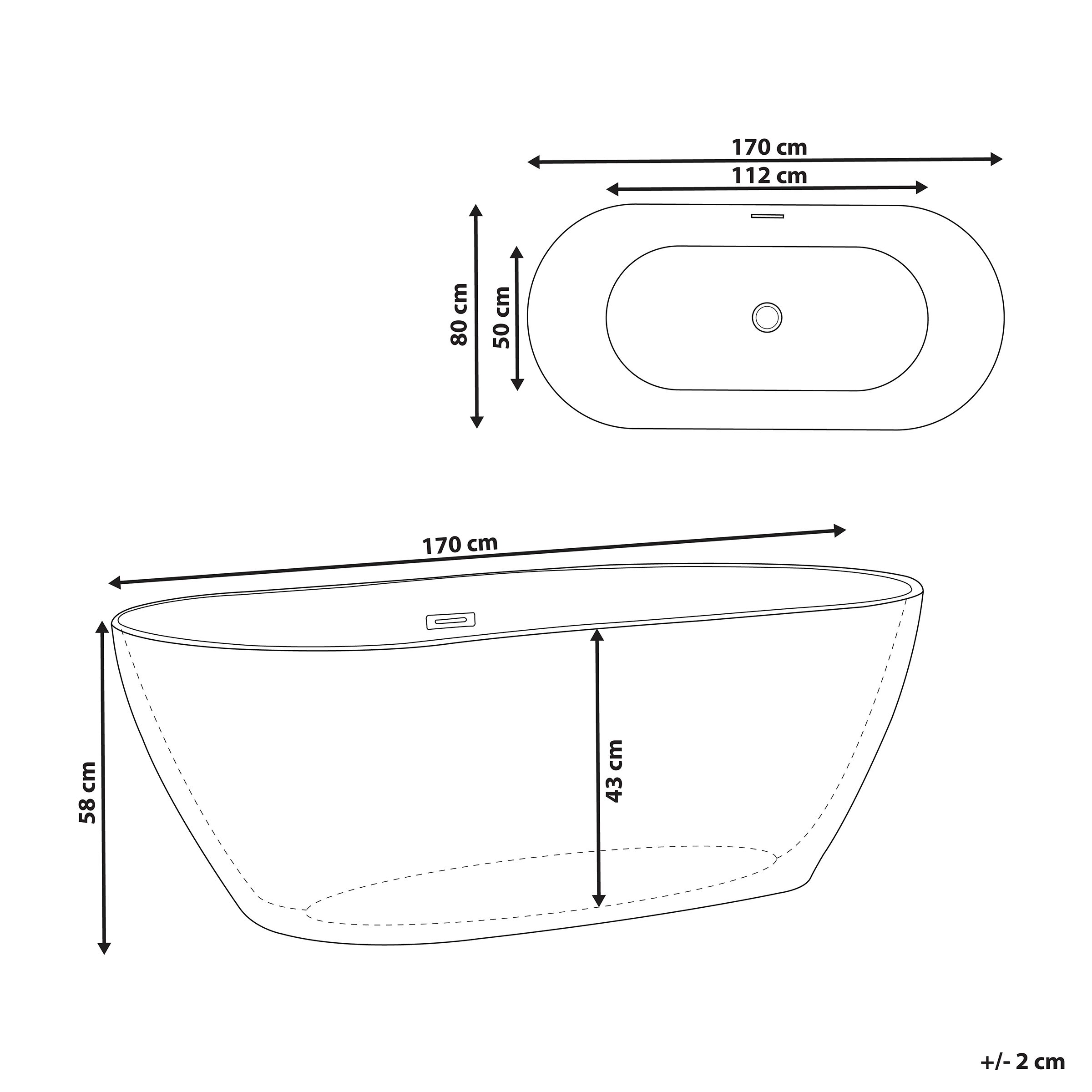 Wanna wolnostojąca 170 cm biała CARRERA