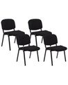 Set of 4 Fabric Conference Chairs Black CENTRALIA_902579