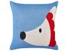 Set of 2 Cotton Cushions Hedgehog Motif 45 x 45 cm Blue PASHOT_905420