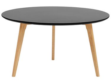 Mesa de centro negro/madera clara ⌀ 80 cm TENNESSEE