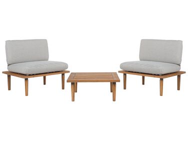 2 Seater Acacia Wood Garden Sofa Set Grey FRASCATI