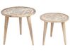 Conjunto de 2 mesas auxiliares de madera de mango clara/blanco SAKITA_857334
