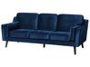 3 Seater Velvet Sofa Blue LOKKA_704374