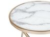 Marble Effect Side Table White with Gold MERIDIAN II_758997