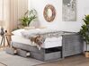 Drevená rozkladacia posteľ s úložným priestorom 90/180x200 cm sivá CAHORS_729504