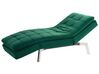 Chaise longue de terciopelo verde esmeralda/plateado LOIRET_776181