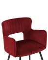 Set of 2 Velvet Dining Chairs Dark Red SANILAC_847068