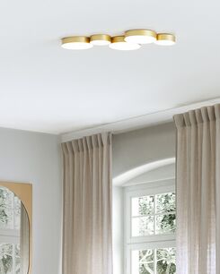 LED-kattovalaisin 5 polttimoa rauta kulta LUGA