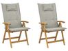 Összecsukható kerti akácfa szék kétdarabos szettben tópszínű párnákkal JAVA_788671