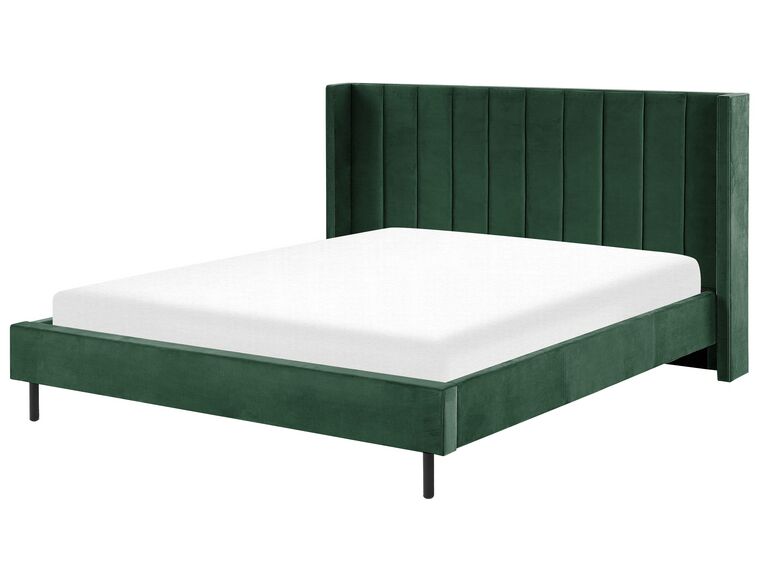 Łóżko welurowe 180 x 200 cm zielone VILLETTE_893827