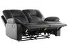 2 Seater Faux Leather Manual Recliner Sofa Black BERGEN_707981