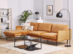 4-istuttava kulmasohva sametti oikeak. oranssi VINTERBRO