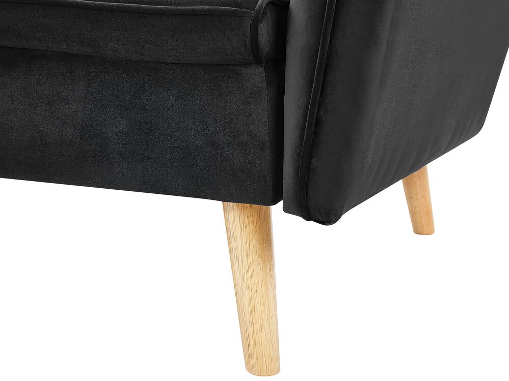 Velvet Sofa Bed Black BARDU Beliani.co.uk