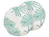 Set of 2 Outdoor Cushions Leaf Pattern ⌀ 40 cm Beige and Green POGGIO_881072