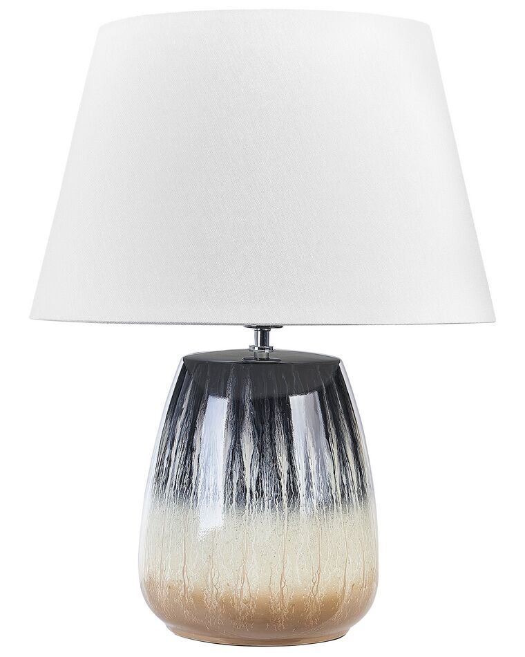 Lampada da tavolo ceramica grigio e crema 63 cm CIDER_844135