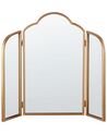 Tri-Fold Metal Mirror 87 x 77 cm Gold SAVILLY_900162