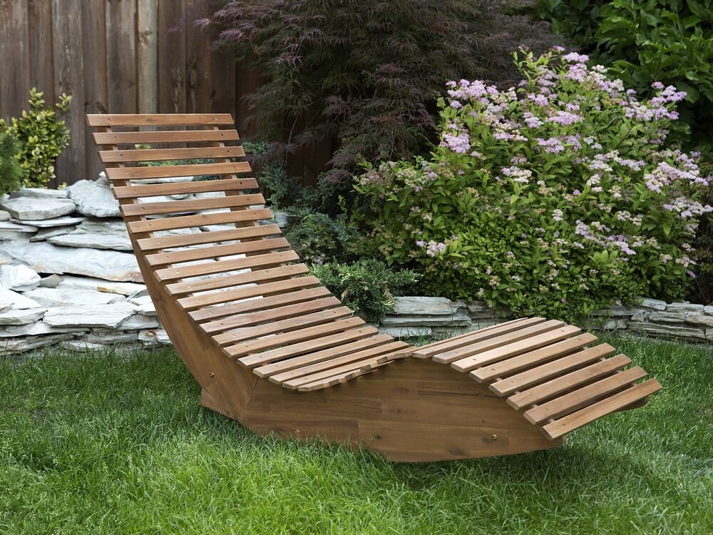 Chaise longue de jardin en bois naturel BRESCIA Beliani.ch