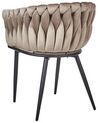 Conjunto de 2 sillas de comedor de terciopelo gris pardo MILAN_914325