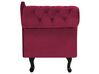 Left Hand Chaise Lounge Velvet Burgundy NIMES_805983