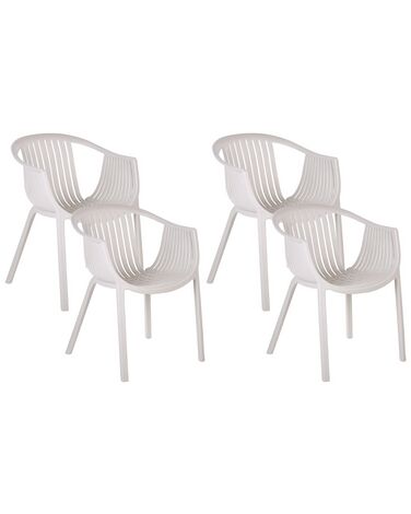 Conjunto de 4 cadeiras de jardim creme NAPOLI
