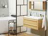 Badrumsmöbler väggskåp spegel och tvättställ beige ALMERIA_768666