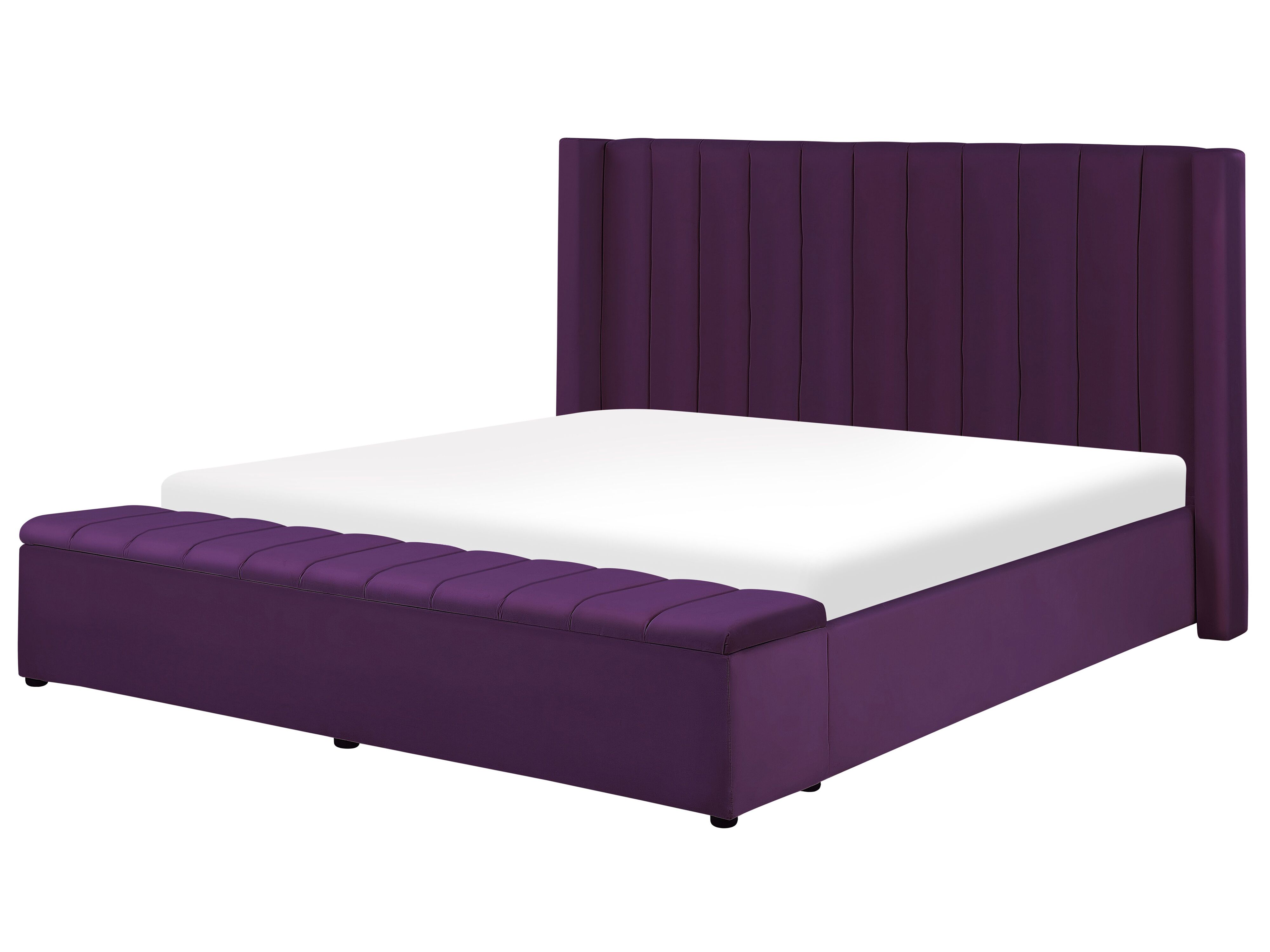 Velvet Eu Super King Size Bed With Storage Bench Purple Noyers Ex Factury At Fair Right To Return Within 100 Days Bed With Storage Bench Purple Noyers, The Purple Bed King Size Mattress