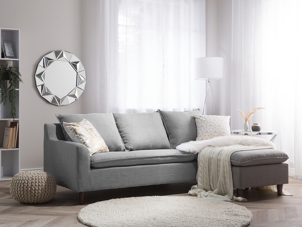 Reversible Fabric Corner Sofa Light