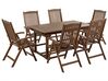 Zestaw ogrodowy drewno akacjowe stół i 6 krzeseł ciemne AMANTEA_871808