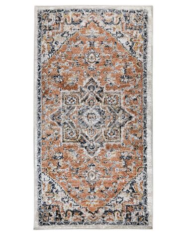 Teppich mehrfarbig 80 x 150 cm orientalisches Muster Kurzflor METSAMOR