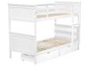 Wooden EU Single Size Bunk Bed with Storage White ALBON_797241
