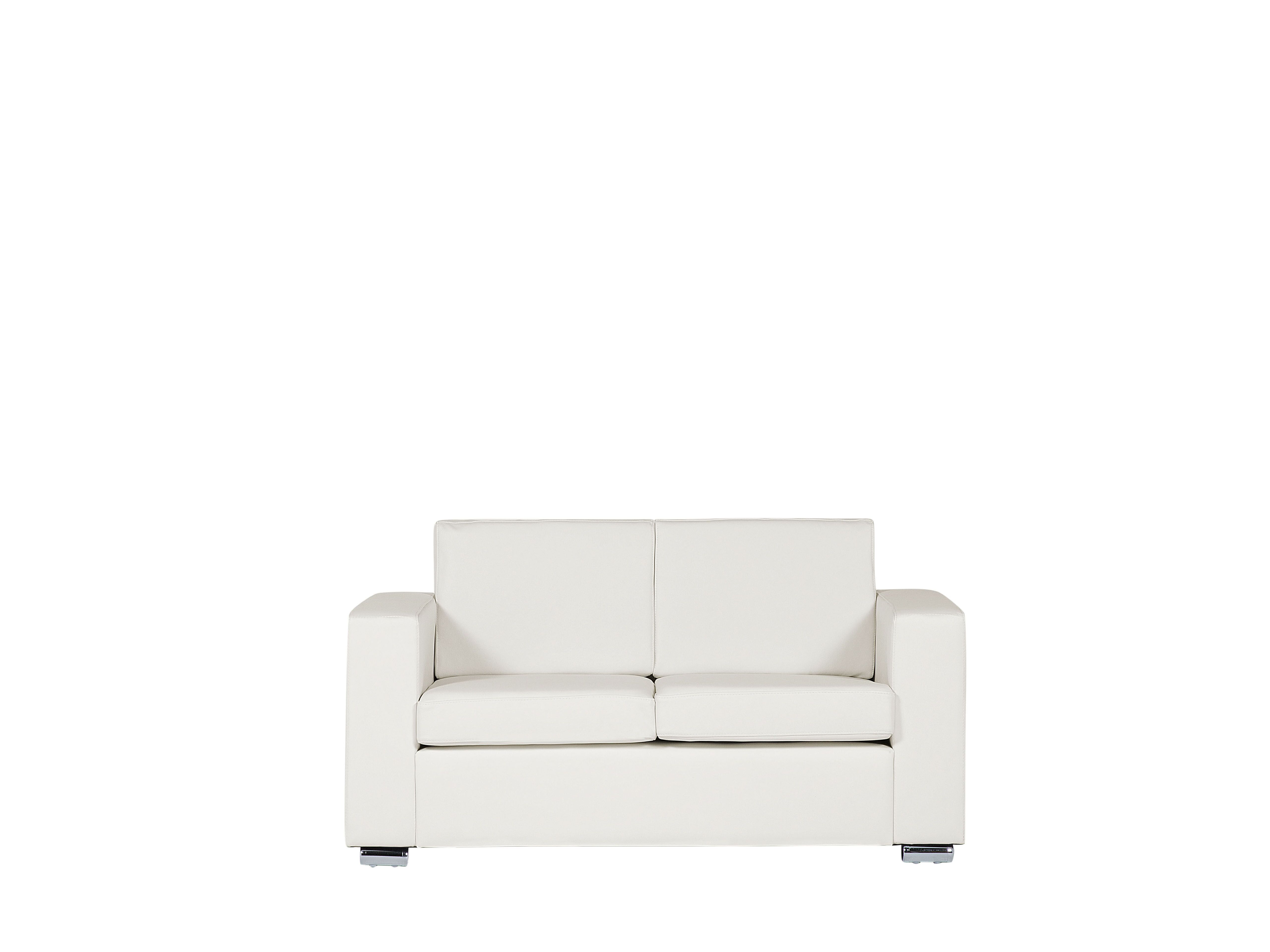 Canape 2 Places En Cuir Blanc Helsinki Beliani Fr