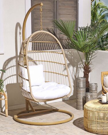 Hanging Chair with Stand Beige ALLERA
