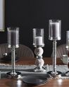 Kerzenständer Glas / Metall silber 41 cm ABBEVILLE_788832