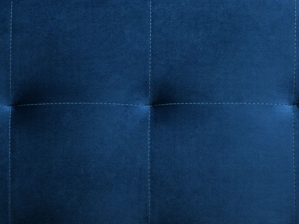 Velvet Ottoman Navy Blue Aberdeen Beliani De