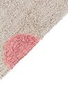 Kinderteppich Baumwolle beige / rosa 140 x 200 cm gepunktetes Muster Kurzflor DARDERE_906604