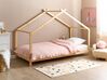 Łóżko dziecięce domek drewniane 90 x 200 cm jasne ORLU _911129
