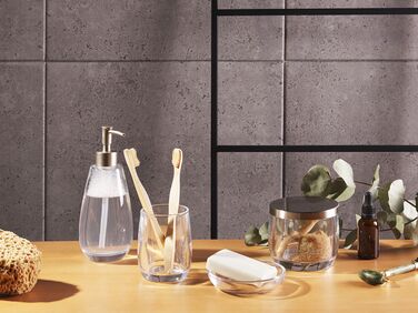 Glass 4-Piece Bathroom Accessories Set Transparent SONORA