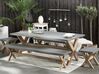 Mesa de jardín de cemento reforzado gris/madera clara 200 x 100 cm OLBIA_771276