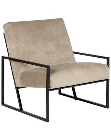 Fauteuil fluweel taupe DELARY