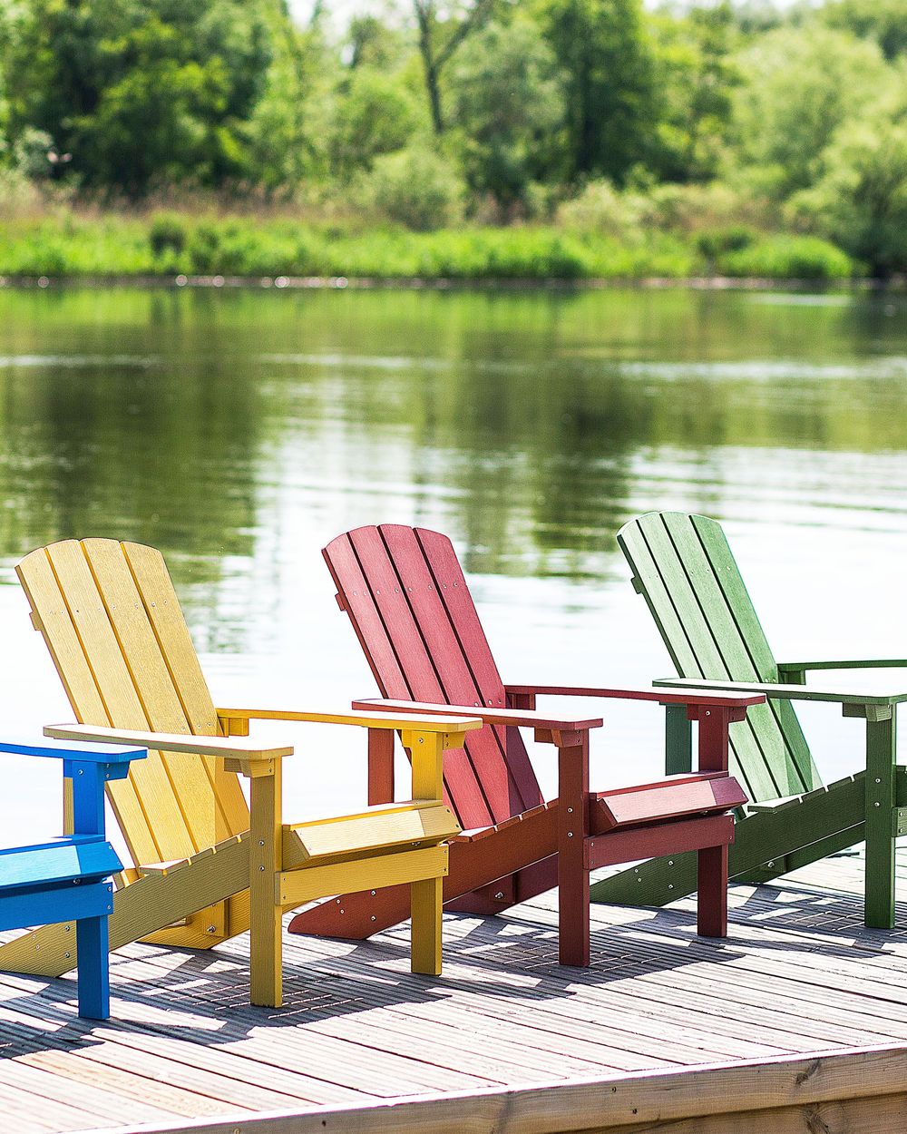 Krzesło ogrodowe czerwone ADIRONDACK
