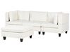 3-Seater Modular Fabric Sofa with Ottoman White UNSTAD_893446