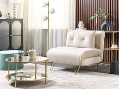 1-istuttava vuodesohva sametti vaalea beige VESTFOLD 1-istuttava vuodesohva sametti vaalea beige VESTFOLD