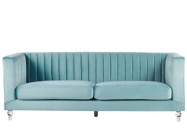 Sofa 3-osobowa welurowa jasnoniebieska ARVIKA