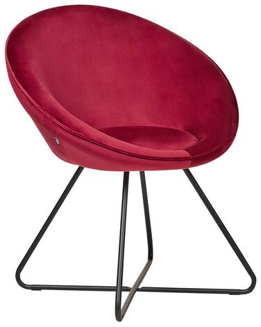 Chaise en velours rouge FLOBY II
