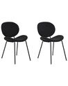 Set of 2 Boucle Dining Chairs Black LUANA_886489