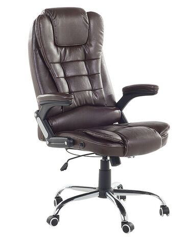 Faux Leather Executive Chair Brown ROYAL